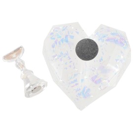 WOONEKY Nail Practice Stand Base for Nail Art Transparent Heart Design Convenient Holder for Painting Beginners and Salon Displays