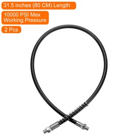 HARFINGTON 2Pcs Grease Gun Hose 31.5" 10000 PSI Spring Flex High Pressure Quick Release Grease Replacement with Coupler 1/8" NPT Threads for Grease Gun, Black