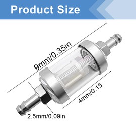 CPJJ 1 Piece Fuel Filter Aluminum Fuel Oil Filter Removable Filter Cup for Motorcycle Connections with Outer Diameter
