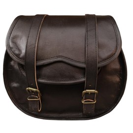 Motorcycle Saddle Bags, Bicycle Side Bag, Bicycle Tool Bag, Saddle Bags, Motorcycle Bags, Bicycle Saddle Bag, Leather Bag (2 Pockets) (One Piece Black)