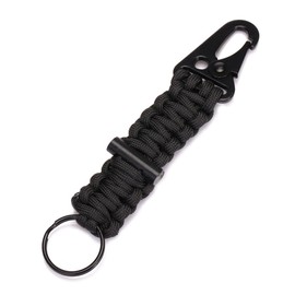 EKLOEN 2 Pack Paracord Carabiner Survival Keychain Lanyard with Firestarter (Digital Camo)