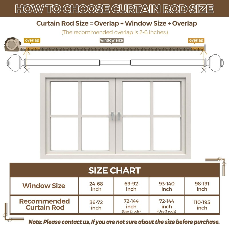 1 Inch Gold Curtain Rods for Windows 72 to 144
