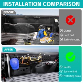 OUSUWO Side Truck Bed Molle Panel Rack System Compatible with 2005-2023 Toyota Tacoma 5FT Accessories Cargo Storage Organizer Tools Rack Fit for 05-23 Tacoma Accessories (Not Fit TRD)