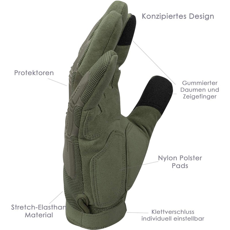Full Finger All-Round Gloves for Sports and Outdoor Use Olive