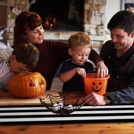 6-Pack Black and White Striped Table Runners, 35x275 cm Black Stripes Tablerunner, Plastic Disposable Classic Striped Table Decor for Parties, Weddings, Dining, Celebrations