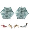 TeqHome 2 Pack Fishing Trap Net, Foldable 6-Sided 6-Hole Bait