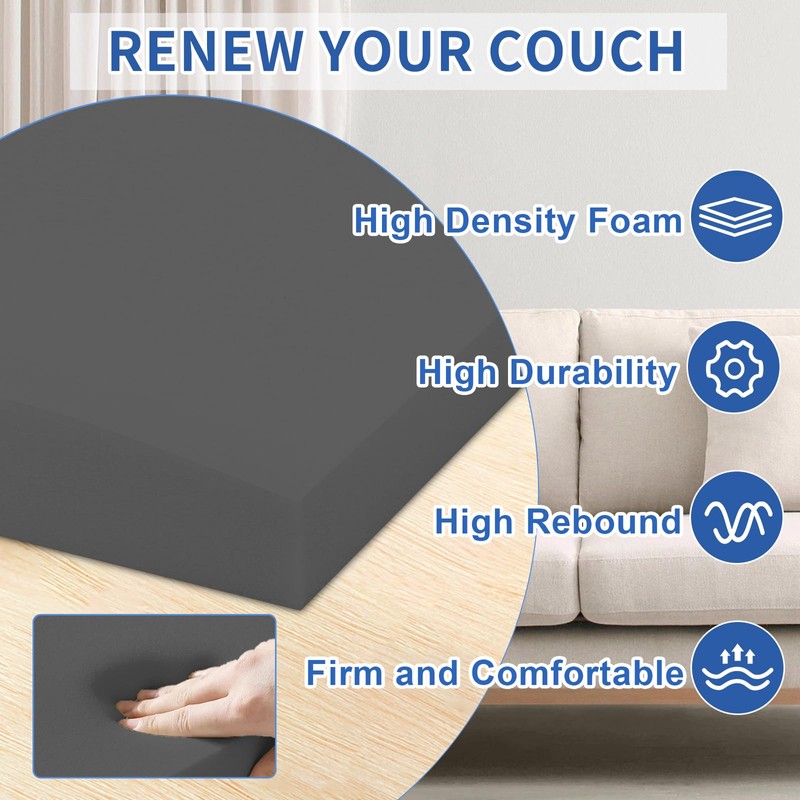 Lanswood Couch Cushion Support 20" x 20" Couch Cushion Replacement,