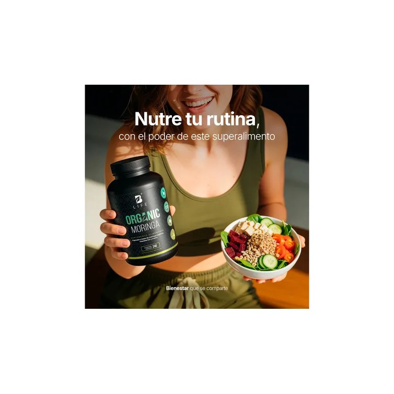 Moringa Orgánica Con Vitamina D3 Y Cromo 240 Cápsulas B