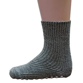 Hirsch Natur Stopper socks for children, 100% virgin wool kbT, Norwegian grey