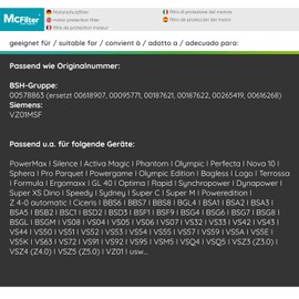 McFilter McFilter I 2 Motorschutzfilter geeignet f??r Bosch/Siemens VS06G2535/03 synchropower, VSZ31455/03 Z3.0 Compressor Technology Staubsauger I Alternative f??r VZ01MSF, VS06G2410/03, Motorfilter