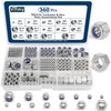 Vifmy Metric Hex Nuts & Locknuts Assortment Kit(360Pcs)，M3 M4 M5