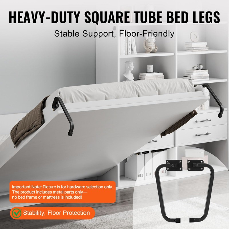 Happybuy Murphy Bed Kit, Full Size, Vertical Deluxe DIY Wall