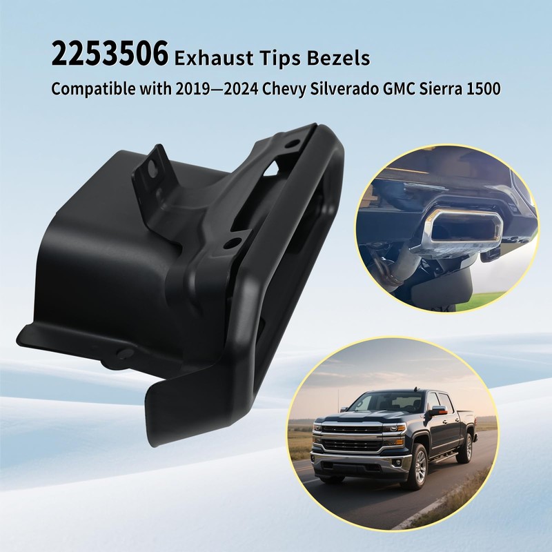 2253506 Exhaust Tips Bezels Black RH/LH 1 PAIR Compatible with