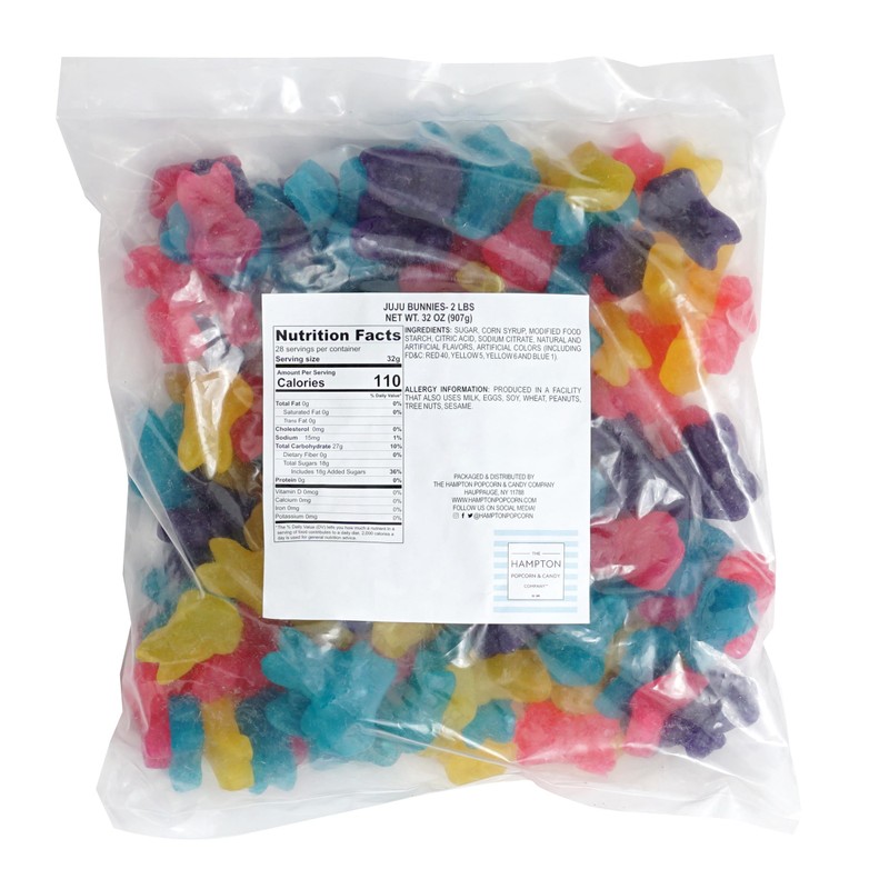 Juju Gummy Easter Bunnies Candy, 2 Pound Bulk Bag, Easter