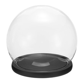 uxcell Round Cloche Glass Dome, 6.7" x 7.9" Decorative Glass Display Bell Jar Dome Cloche with Black Base for DIY Flower Craft, Home Decor, Collectibles Specimens Plants Dustproof