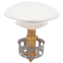 UTALIND Bathroom Sink Stopper, Bullet Core Push Type Basin Pop-up Bounce Drain Stopper Drain Filter Fit 1.38 Inch Bathroom Sink Drains Hole(White)