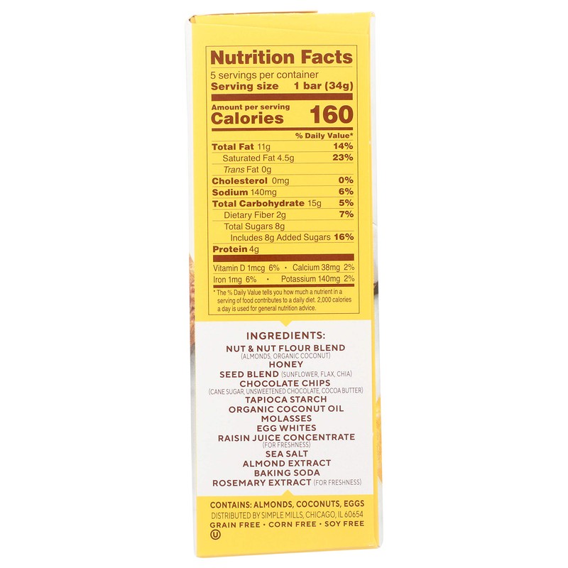 Simple Mills Soft Baked Dark Chocolate Almond Flour Bars 5