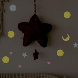 Kids' Room Glow-in-the-Dark Full Moon & Door Decor Stickers Decoration 20ea