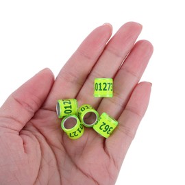 Milisten 4mm 50 Pcs Bird Pigeons Leg Rings - Green Readable Numbered Bird Identification Leg Bands, Durable Poultry Leg Bands Clip on Leg Rings for Bantam Finch Dove Lovebird Coturnix Quail