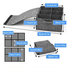 lomdung Felt Cup Holder Camping with 6 Compartments, Camping Tableware Storage Felt Bag 27 x 15 x 5 cm, Motorhome Felt Plate Holder Non-Slip and Quiet, Caravan Plate Holder for Motorhomes Caravans