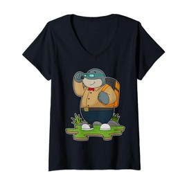 Womens Mole Hiker Backpack Sunglasses V-Neck T-Shirt