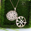 AFFY Vintage Style Cubic Zirconia Flower Medallion Locket Pendant in