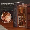 Fsolis Kit Book Nook,DIY Miniature Dollhouse,Kit 3D Wooden Puzzle Bookend,Booknook