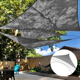 SUNLAX Custom Size Sun Shade Sail 8'x10'x12.8' Dark Grey Triangle Canopy Shades for Outdoor Patio Pergola Cover Sunshade Sails, UV Blocking Canovas Cover (We Make Custom Size)