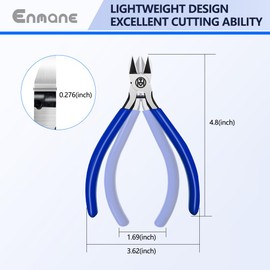 Enmane Wire Cutters Heavy Duty Snips Flush Cut Side Cutters Pliers Metal Cutting Tool for Trimming Metal Wires, Zip Ties, Cables, Circuit Boards, & DIY Projects （6 inch）