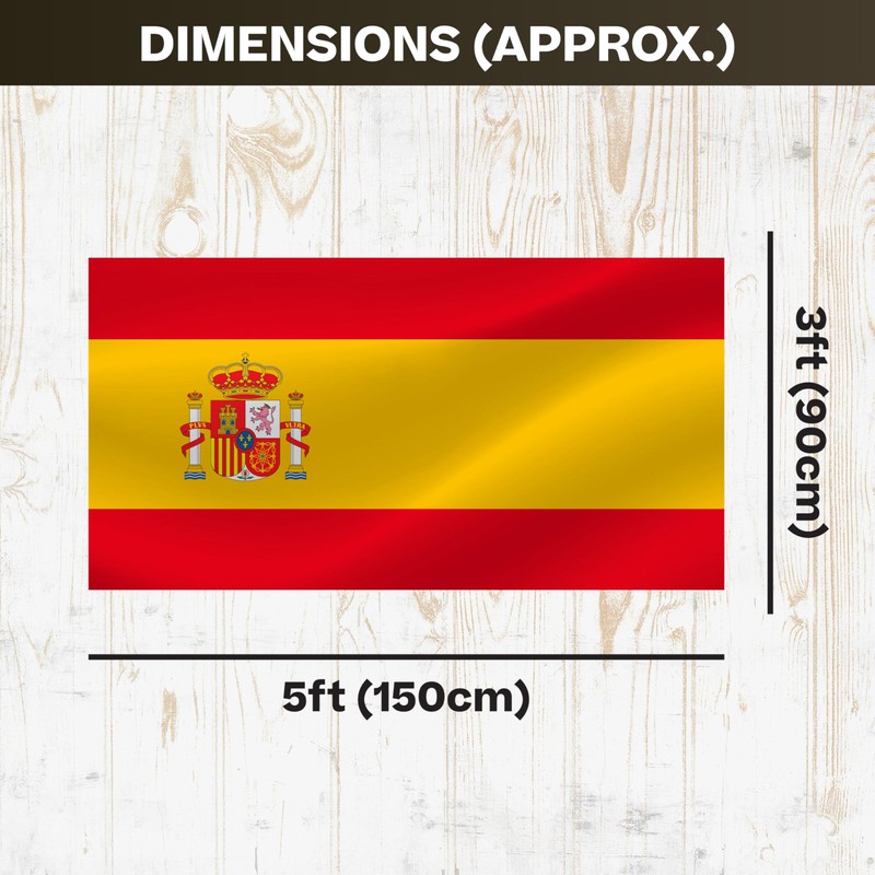 Glow Spain 5ft x 3ft Double Stitched Durable Polyester Flag