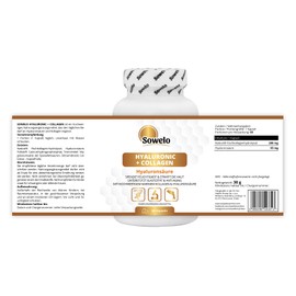 Hyaluron + Marine Collagen Naticol - 343 mg per capsule - 60 capsules - high-quality beauty formula for daily routine - small peptides, good bioavailability - no additives - EU production - Sowelo