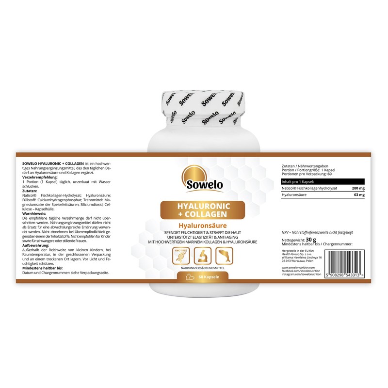 Hyaluron + Marine Collagen Naticol - 343 mg per capsule