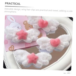 Baluue 4pcs Angel Wing Hair Clips Cute Decorative Hair Clips for Teens Women Soft Comfortable Barrettes Versatile Styling Accessories Heart Star Design