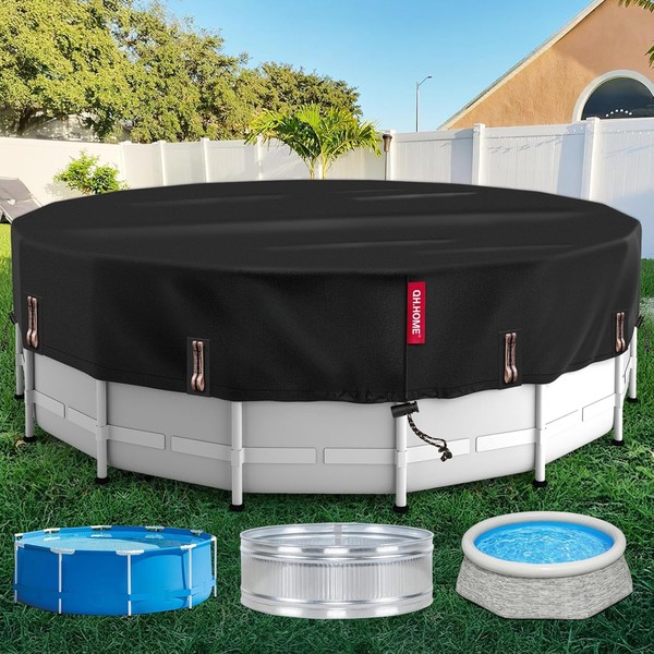 QH.HOME 8 Ft Round Pool Cover, Stock Tank Pool Cover