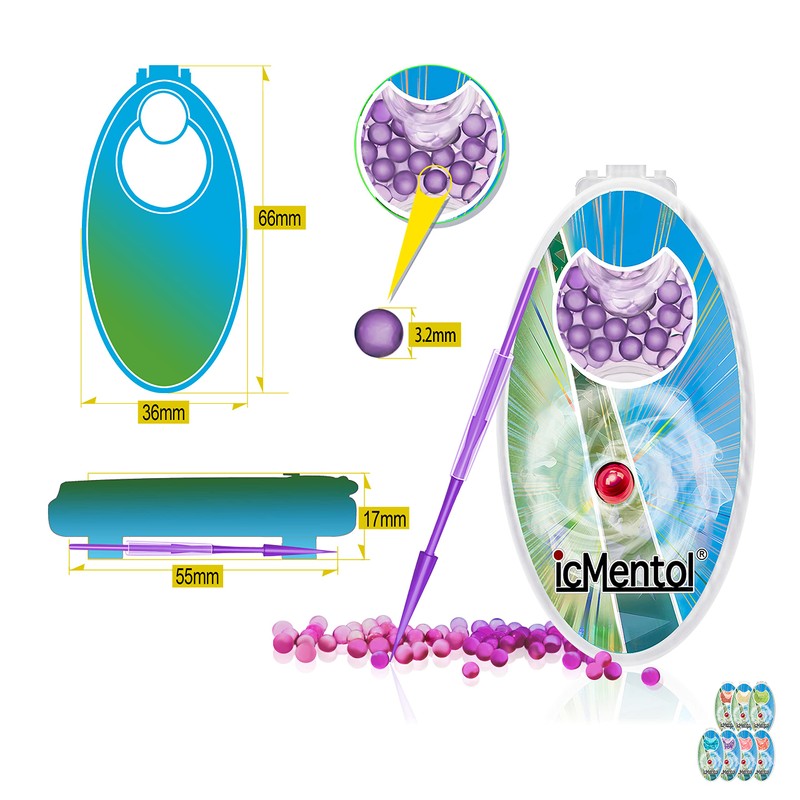 icMentol - 10 Flavours, 3 Pack Sizes Available, 3.2 mm