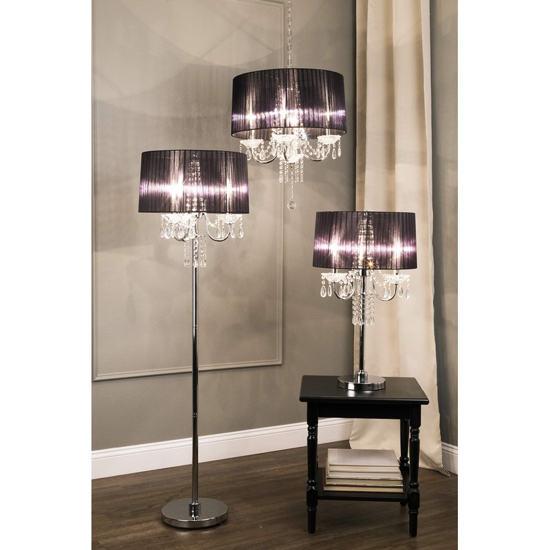 Ok lighting OK-5111FOK-5111f Crystal Drop Floor Lamp, 59.75" x 18"