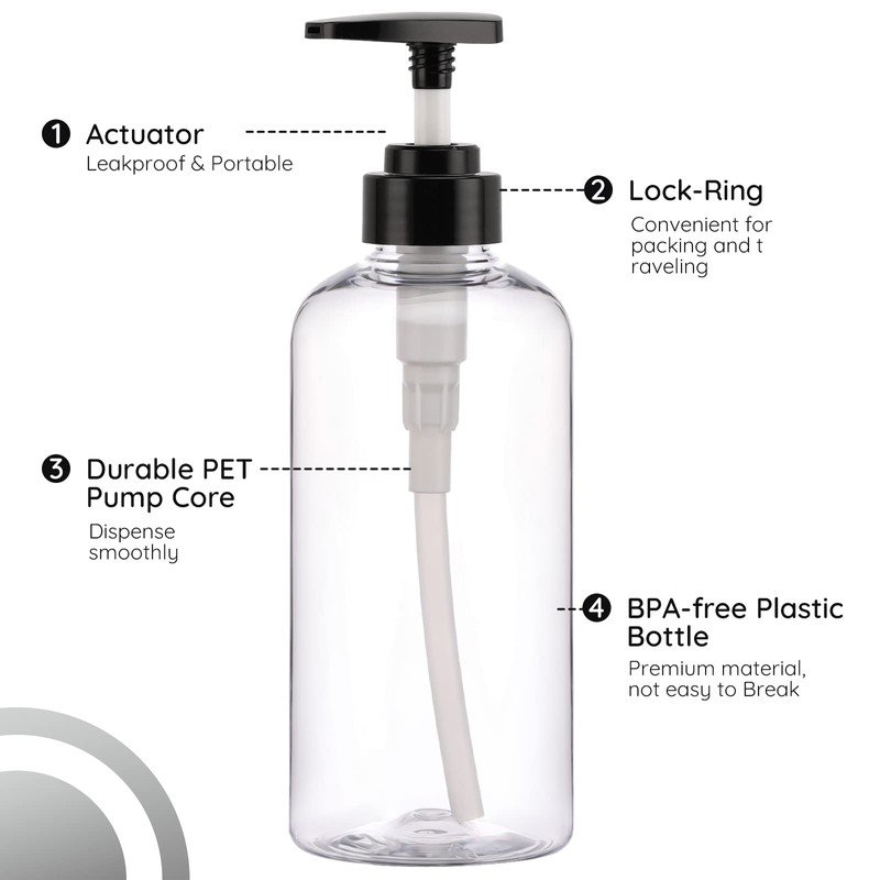 Segbeauty Shampoo Bottles, Shower Gel Dispenser, Pack of 3, 500