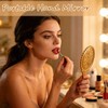 24 Pcs Vintage Handheld Mirrors for Makeup, Gold Embossed Floral