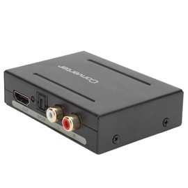 Extractor de Audio Digital Convertidor HDMI Interfaz Multimedia de Alta Definición Alimentación USB HDMI a Audio + SPDIF + R/L Aleación de Aluminio Convertidor de Extractor de Audio (Negro)