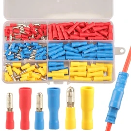200pcs Bullet Connectors Male and Female, Bullet Wire Terminals Crimp Terminal Automotive Electrical Connectors Motorcycle Connector Butt Insulated Waterproof Terminals