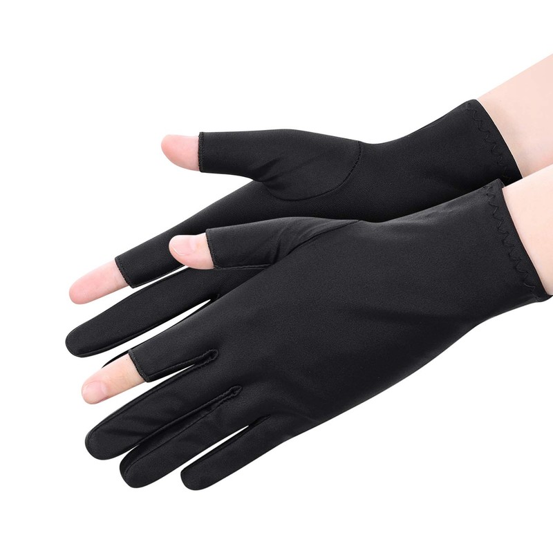 SIQITECH Half Finger Gloves, UV Protection, Women's, For Summer, Sunscreen,