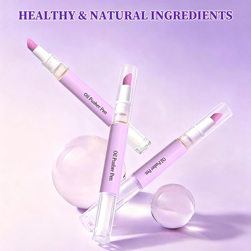 Cuticle Oil Pusher Pen, 2-in-1 Nail Cuticle Applicator, Moisturizing Formula