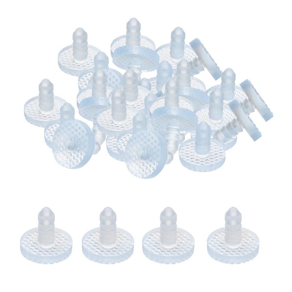 uxcell 30 Pcs Glass Table Top Bumpers with Stem, 19mm/0.75"
