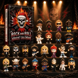 Legends of Rock and Roll Metal Music Advent Calendar 2026,24 Days Countdown Calendar with Iconic Musical Character Collectibles,Gifts for Hard Rock Band Fans Adults