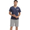 Enjoyoself Men's Short Cotton Pyjamas Short Sleeve Two Piece Sleepwear