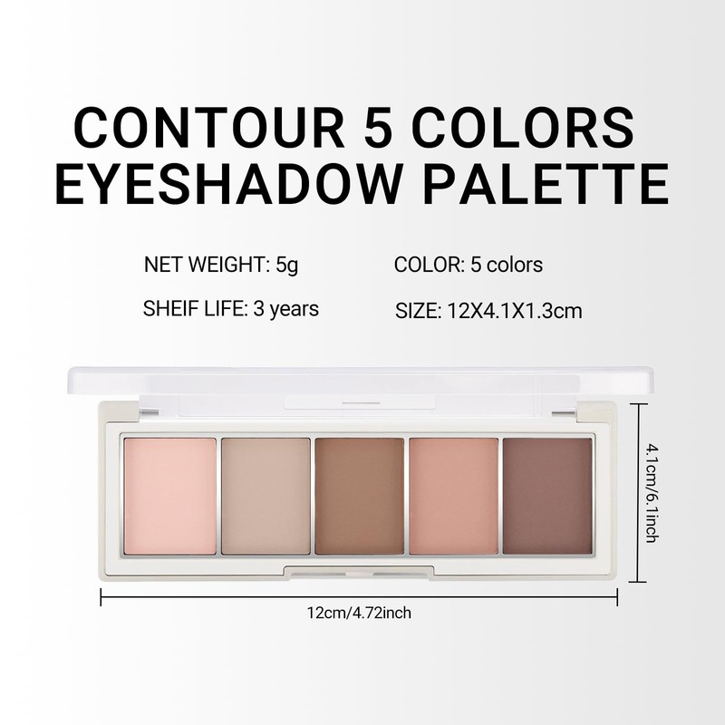 Erinde Eyeshadow, Matte Eyeshadow Palette, 02# Soft Brown, No Glitter,