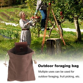 XHSP 2 PCS Foraging Bag, 8.66 x 8.27 Inches Collapsible Canvas Foraging Pouch, Mushroom Foraging Bag for Hiking, Camping, Beach-Combing