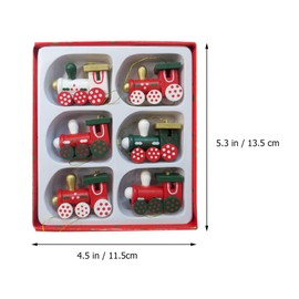 TOYANDONA 12 Pcs Christmas Decorations Wood Painted Train Set Christmas Tree New Year Hanging Decoration Kids