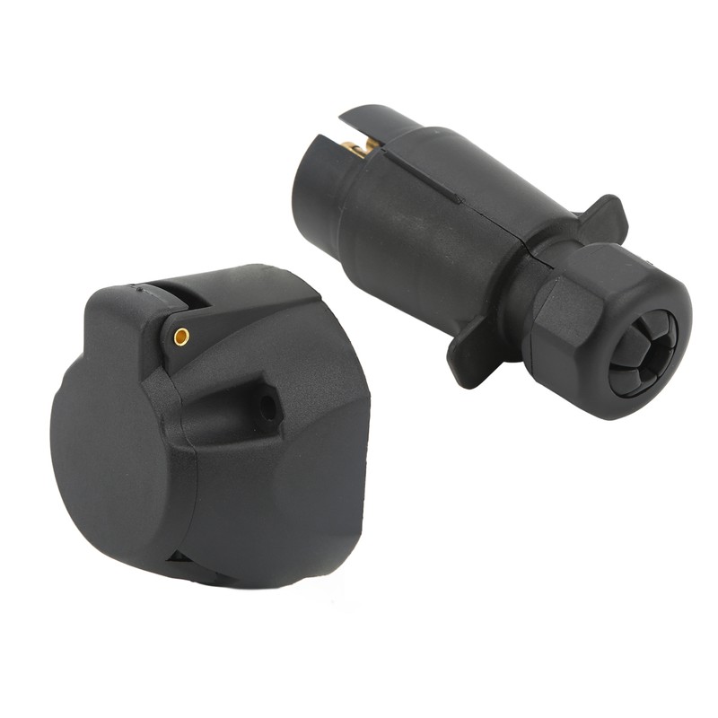 7 Pin Trailer Plug Socket with Gasket Bracket Kit Wiring