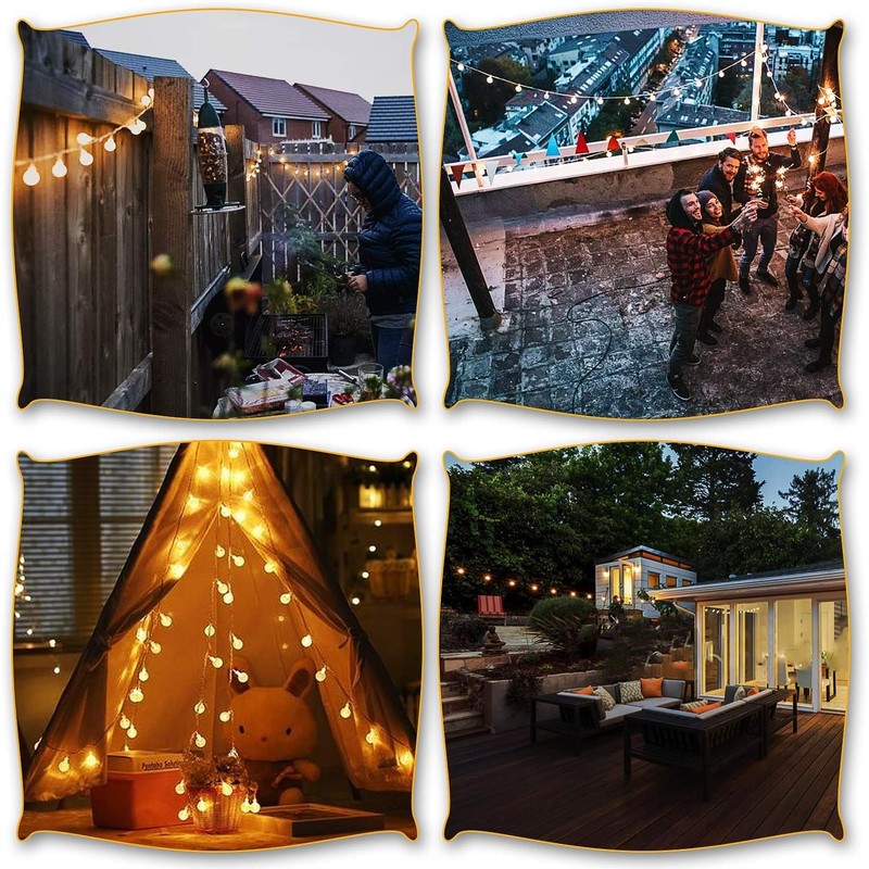 LOENDE Battery Operated Globe String Lights 16FT Waterproof 30 LED